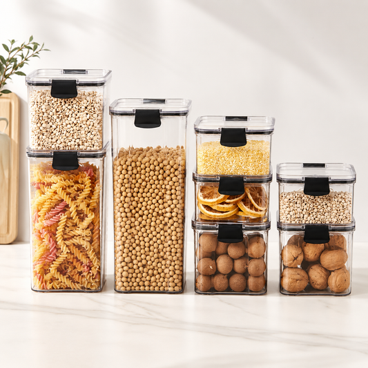 Airtight Kitchen Storage Jars, Stackable Pantry Containers, Moisture-Proof Set