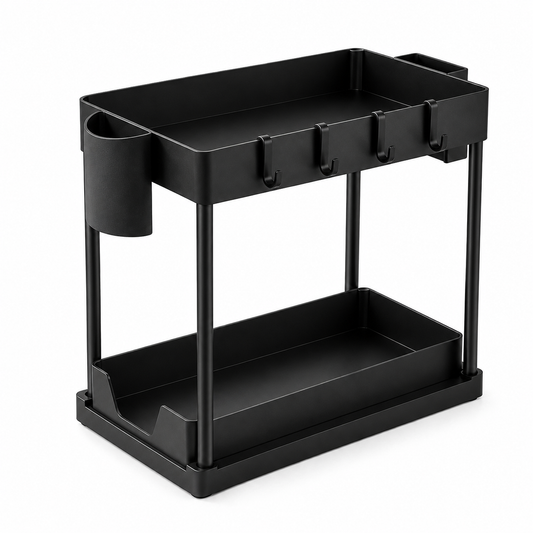 2-Tier Sliding Under Sink Organizer, Pull-Out Cabinet Storage Rack