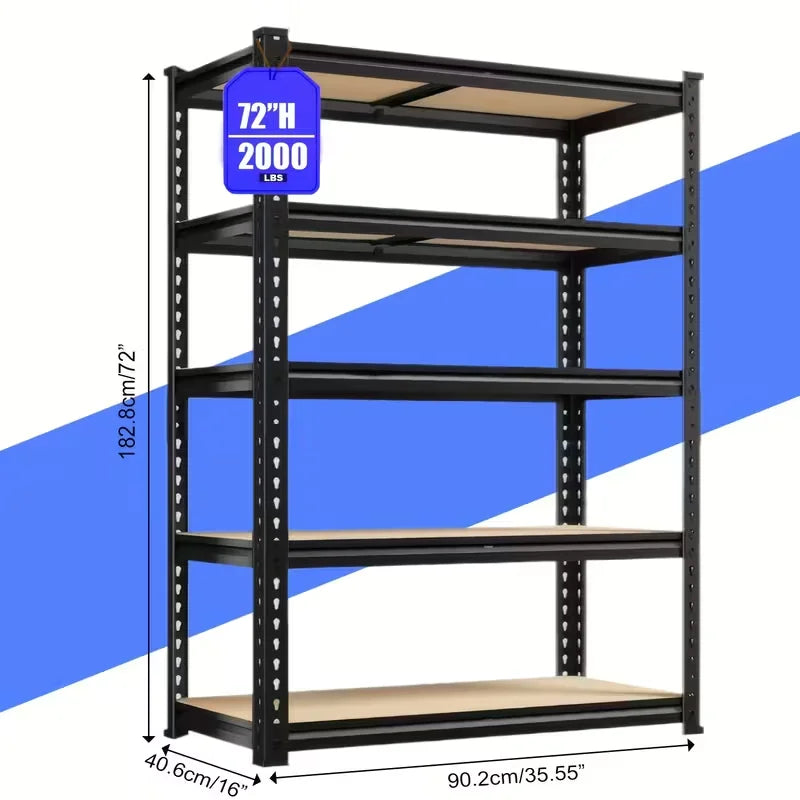 Heavy-Duty Garage Shelving Unit, 5-Tier Adjustable Storage Shelves