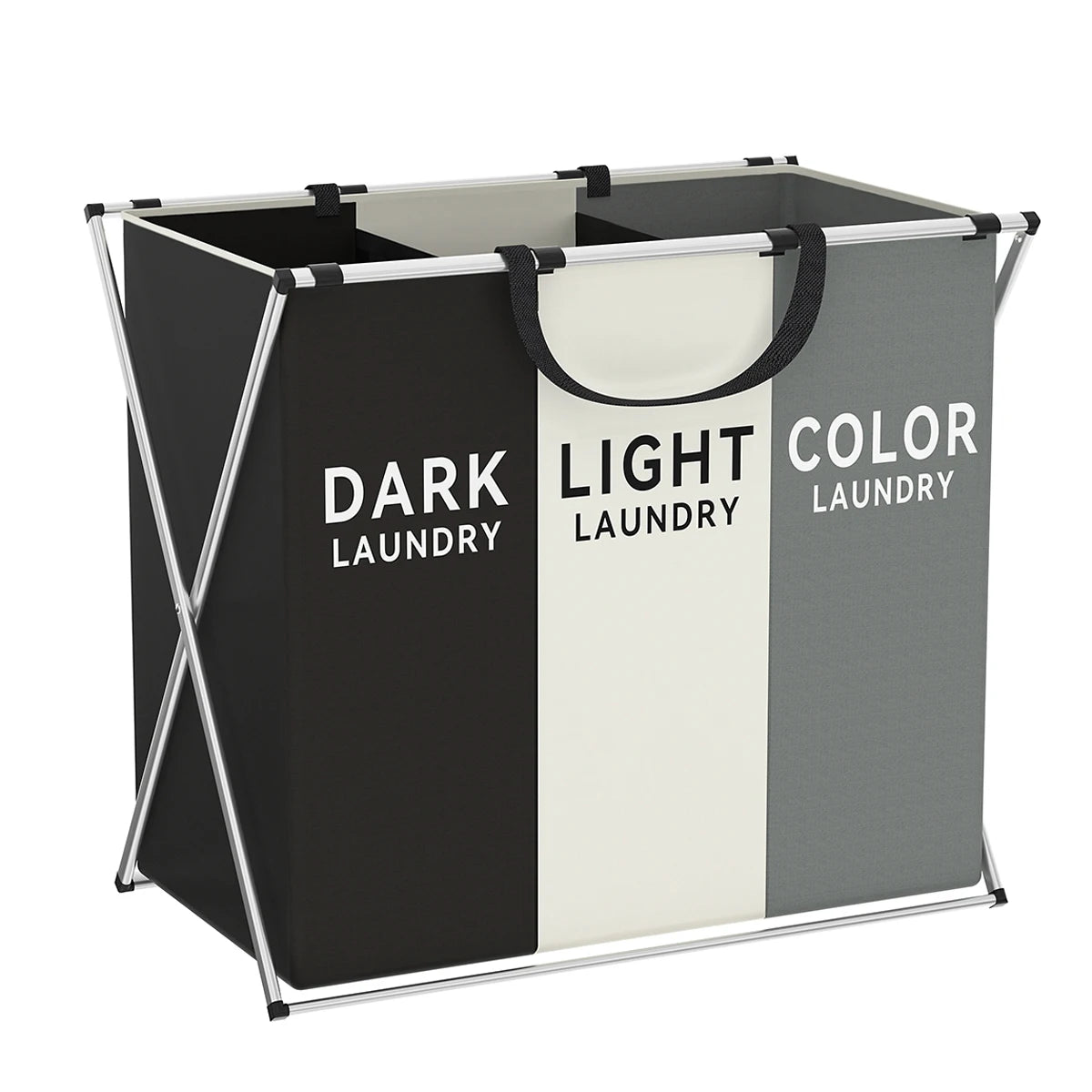 Sectioned Laundry Hamper, Foldable Dual-Compartment Sorting Basket