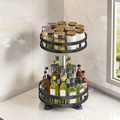 Rotating Spice Rack Organizer, 360-Degree Turntable Kitchen Storage