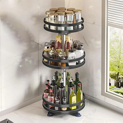 Rotating Spice Rack Organizer, 360-Degree Turntable Kitchen Storage