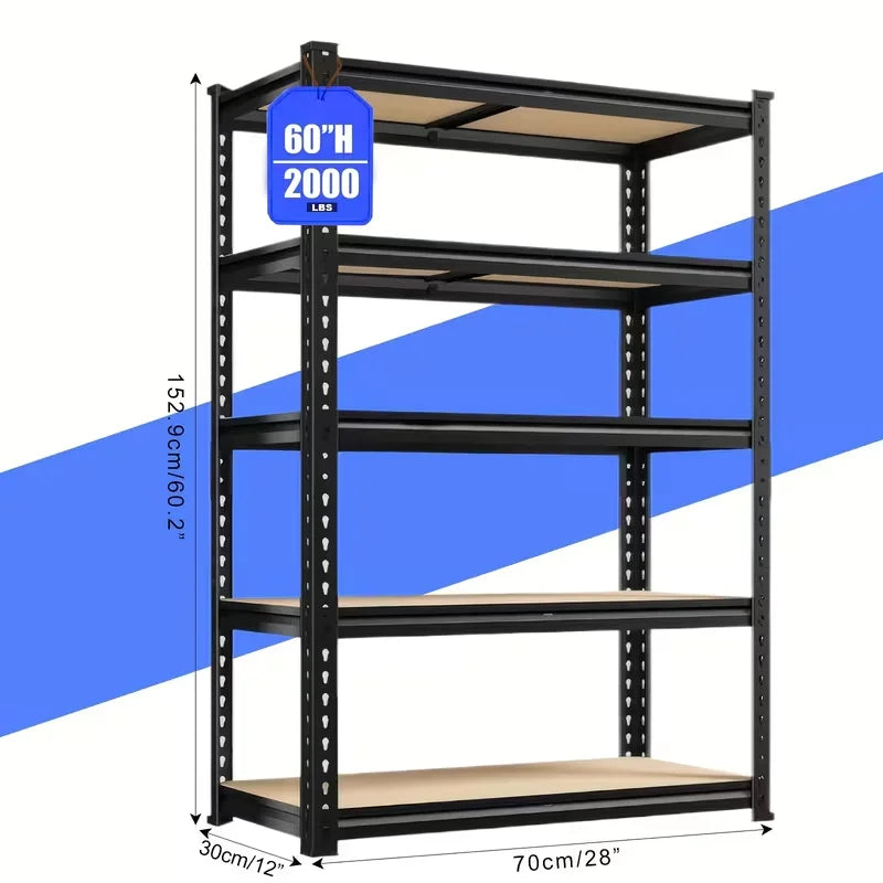 Heavy-Duty Garage Shelving Unit, 5-Tier Adjustable Storage Shelves