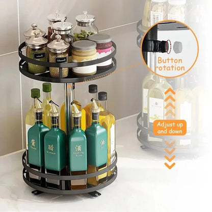 Rotating Spice Rack Organizer, 360-Degree Turntable Kitchen Storage