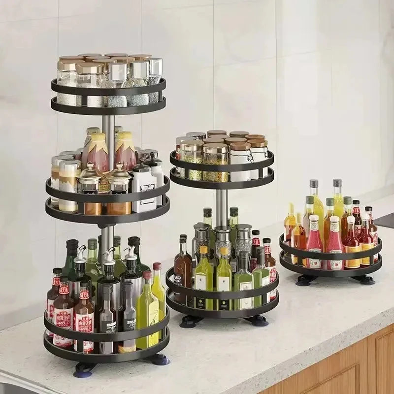 Rotating Spice Rack Organizer, 360-Degree Turntable Kitchen Storage