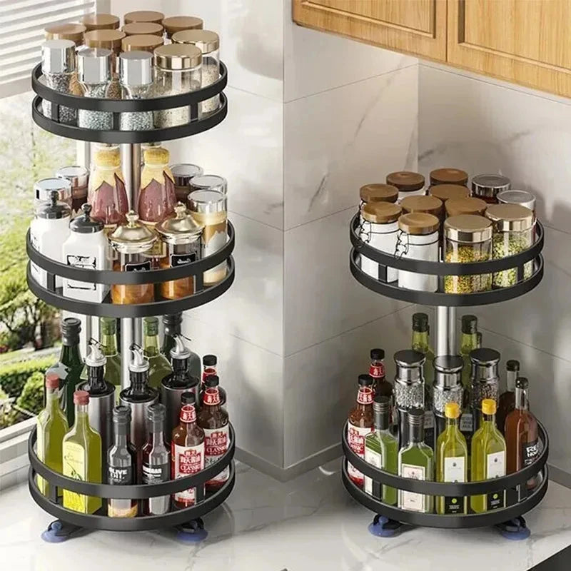 Rotating Spice Rack Organizer, 360-Degree Turntable Kitchen Storage