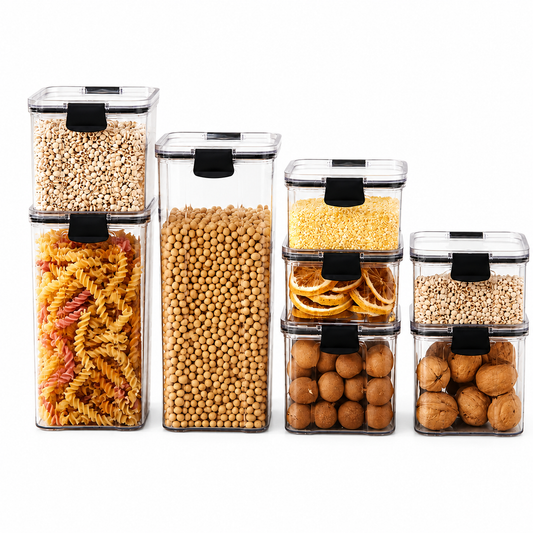 Airtight Kitchen Storage Jars, Stackable Pantry Containers, Moisture-Proof Set